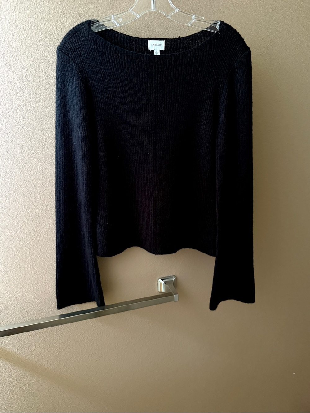 💥5/$15 LA Hearts Black Boatneck Knit Sweater